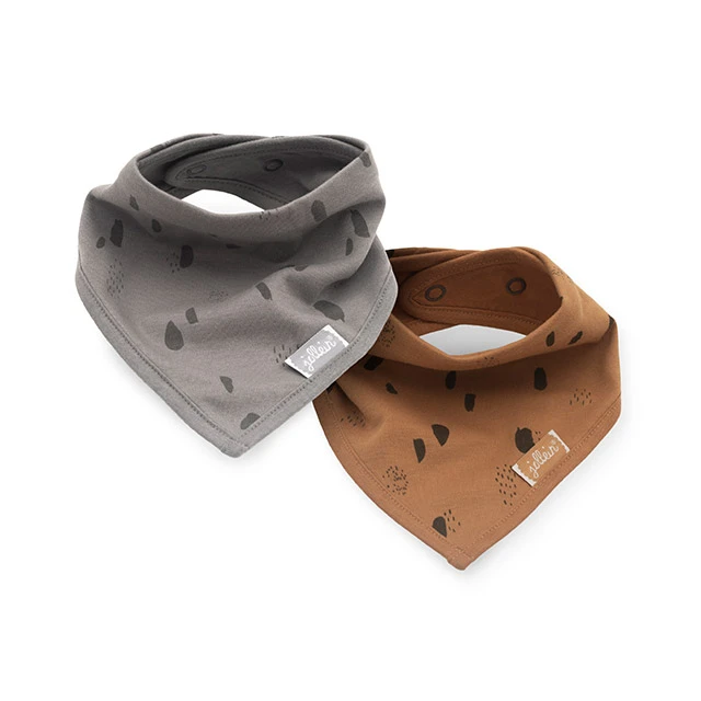 Jollein Bandana Spot Storm Grey / Caramel 2-pack 3 Jollein Bandana Spot Storm Grey / Caramel 2-pack