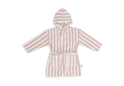 Jollein Badjas 3-4 Jaar Stripe Terry – Wild Rose – GOTS