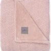 Jollein Baby Deken Ledikant 100x150cm River Knit - Pale Pink/Coral Fleece -Jollein 1088x1200
