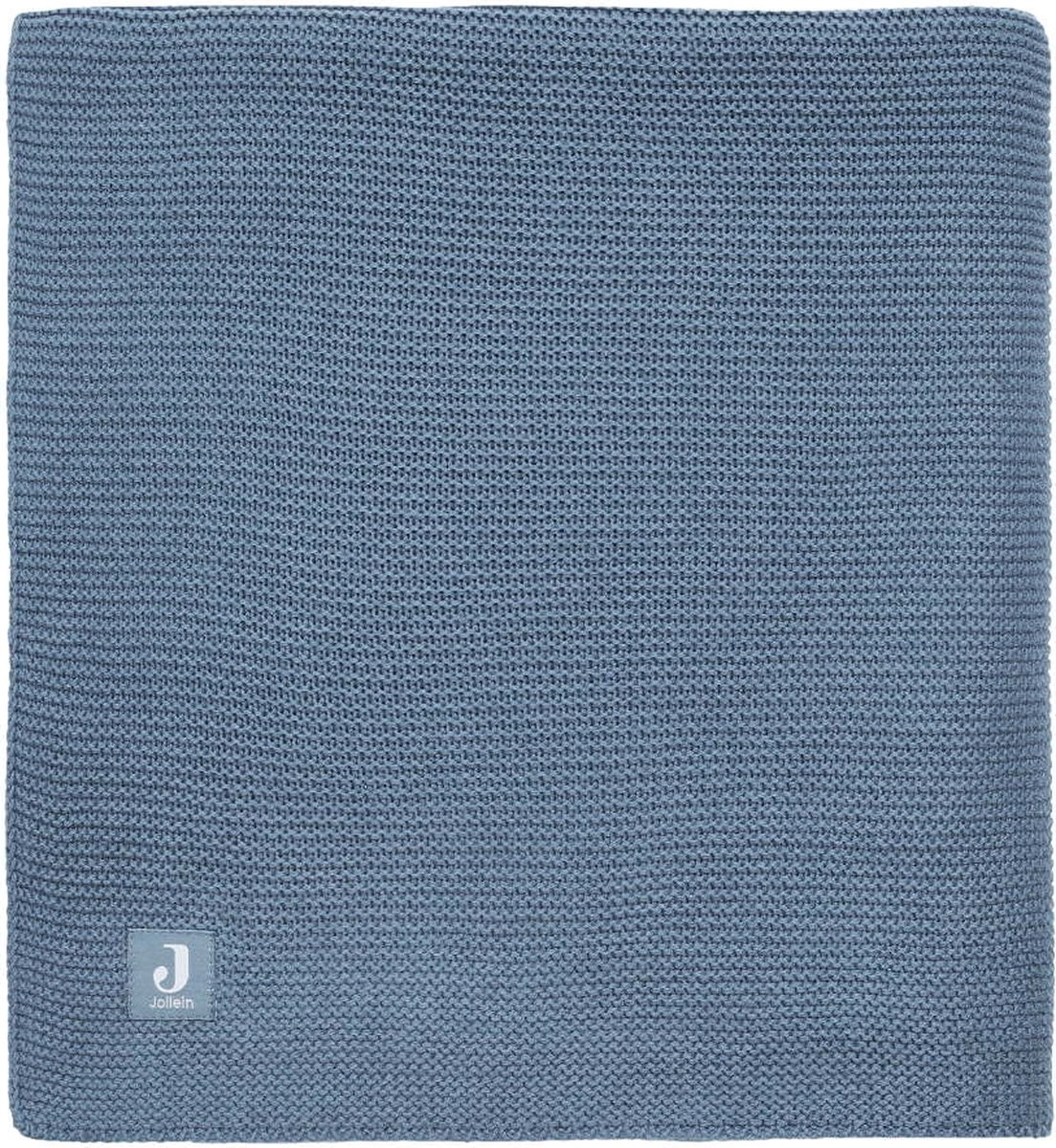 Jollein Baby Deken Wieg 75x100cm Basic Knit - Jeans Blue 3 Jollein Baby Deken Wieg 75x100cm Basic Knit - Jeans Blue