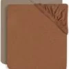 Jollein Baby Hoeslaken Jersey 60x120cm - Caramel/Biscuit - 2 Stuks -Jollein 1104x1200