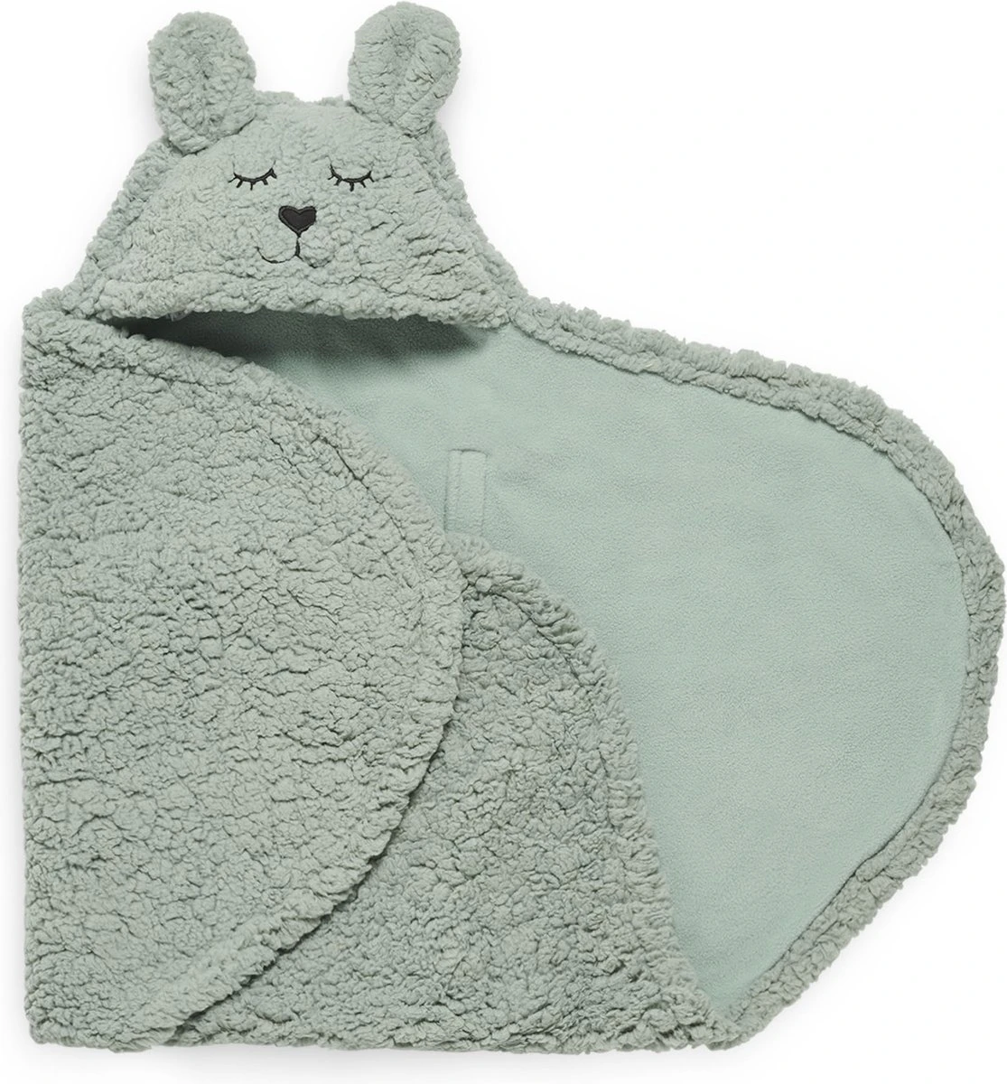 Jollein Wikkeldeken Bunny 100x105cm - Ash Green 7 Jollein Wikkeldeken Bunny 100x105cm - Ash Green - Afbeelding 5