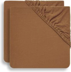 Jollein Baby Hoeslaken Boxmatras Jersey 75x95cm - Caramel - 2 Stuks -Jollein 1189x1200
