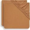 Jollein Baby Hoeslaken Ledikant Jersey 60x120cm - Caramel - 2 Stuks