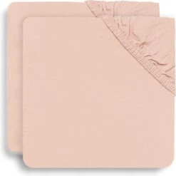 Jollein Baby Hoeslaken Ledikant Katoen 60x120cm - Pale Pink - 2 Stuks