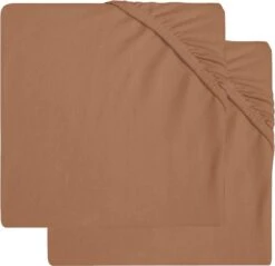 Jollein Baby Hoeslaken Boxmatras Jersey 75x95cm - Caramel - 2 Stuks -Jollein 1200x1159