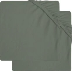 Jollein Baby Hoeslaken Ledikant Jersey 60x120cm - Ash Green - 2 Stuks -Jollein 1200x1174