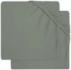 Jollein Baby Hoeslaken Ledikant Jersey 60x120cm - Ash Green - 2 Stuks -Jollein 1200x1186 2