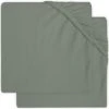 Jollein Baby Hoeslaken Ledikant Jersey 60x120cm - Ash Green - 2 Stuks -Jollein 1200x1193 2