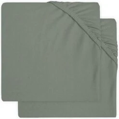 Jollein Baby Hoeslaken Ledikant Jersey 60x120cm - Ash Green - 2 Stuks