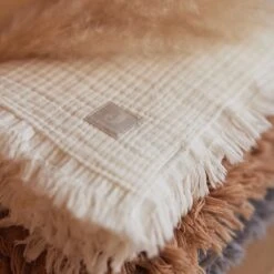 Jollein Baby Deken Ledikant 120x120cm Muslin Fringe - Ivory -Jollein 1200x1200 156
