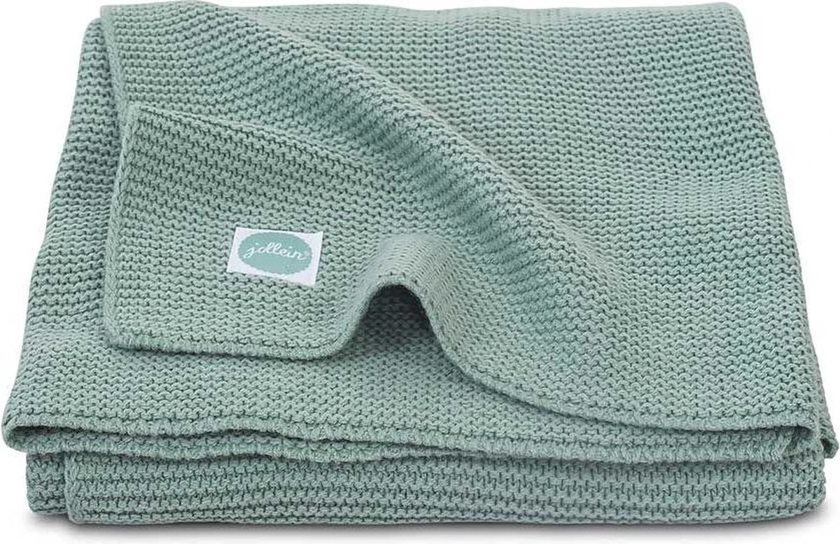 Jollein Baby Deken Ledikant 100x150cm Basic Knit - Forest Green 3 Jollein Baby Deken Ledikant 100x150cm Basic Knit - Forest Green