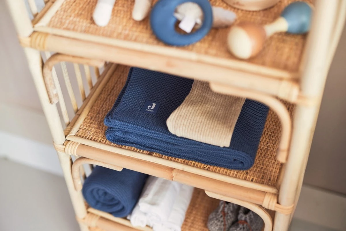 Jollein Baby Deken Wieg 75x100cm Basic Knit - Jeans Blue 10 Jollein Baby Deken Wieg 75x100cm Basic Knit - Jeans Blue - Afbeelding 8