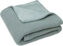Jollein Baby Deken Ledikant 100x150cm Basic Knit Forest Green/Fleece -Jollein 1200x863