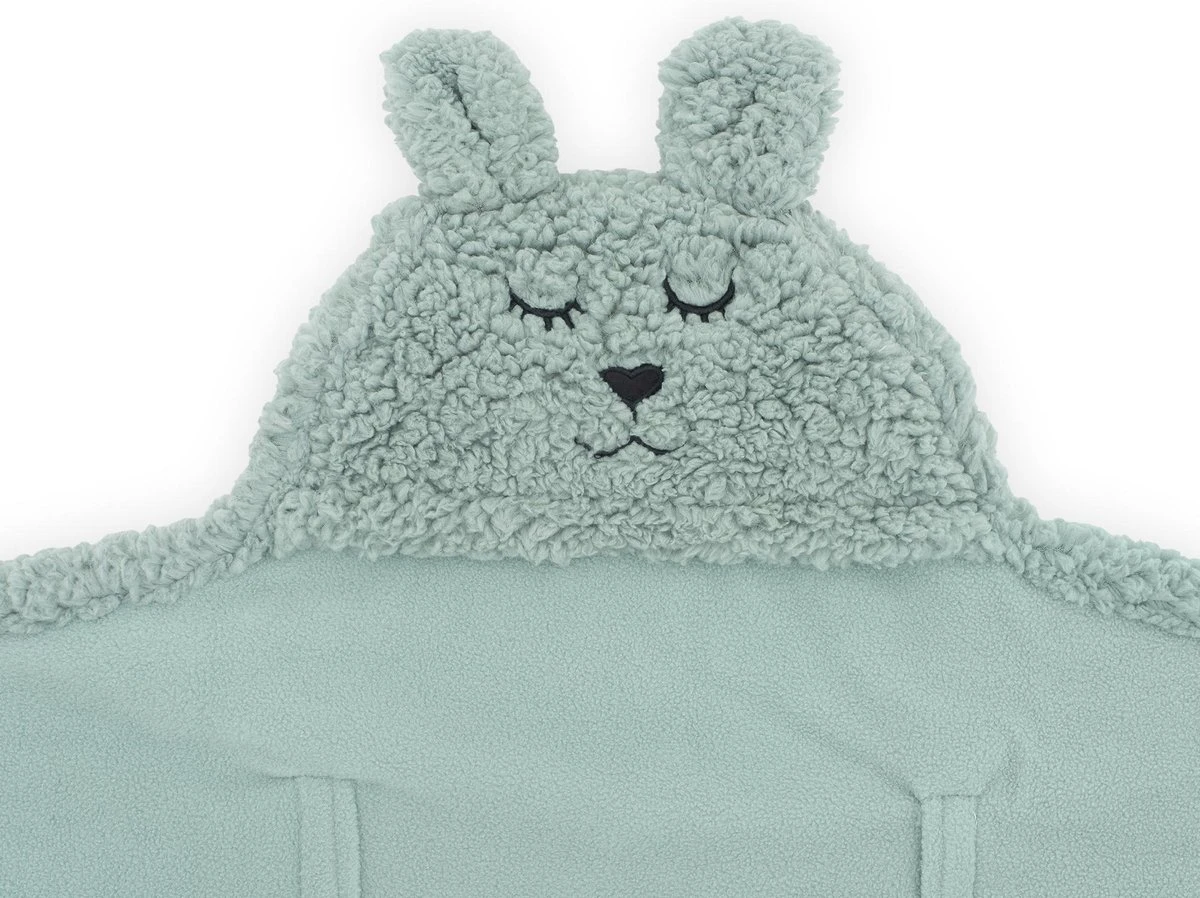 Jollein Wikkeldeken Bunny 100x105cm - Ash Green 5 Jollein Wikkeldeken Bunny 100x105cm - Ash Green - Afbeelding 3