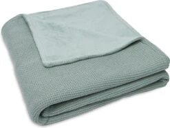 Jollein Baby Deken Ledikant 100x150cm Basic Knit Forest Green/Fleece -Jollein 1200x910