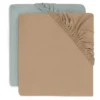 Jollein Hoeslaken Jersey Bed 60 X 120 Cm Sea Green / Biscuit 2-pack