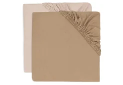 Jollein Hoeslaken Jersey Bed 60 X 120 Cm Wild Rose / Biscuit 2-pack