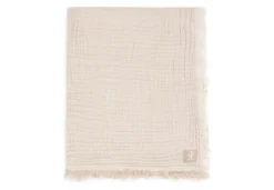 Jollein Deken Ledikant 75 X 100 Cm Fringe Stripe Biscuit / Ivory GOTS