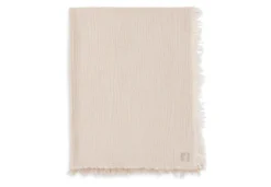 Jollein Deken Ledikant 120 X 120 Cm Fringe Stripe Biscuit / Ivory GOTS