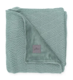 JOLLEIN Deken River Ash Green / Coral Fleece 75x100cm