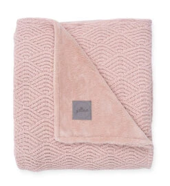 Jollein Deken Bed 100x150cm River Knit Pale Pink/Coral Fleece