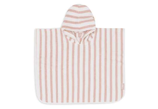 Jollein Badponcho Stripe Terry Wild Rose GOTS 3 Jollein Badponcho Stripe Terry Wild Rose GOTS