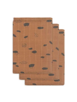 Jollein Hydrofiele Washandjes Spot Caramel – 3 Stuks