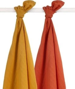 Jollein Bamboe Multidoek Large 115x115cm Mustard Rust (2pack)
