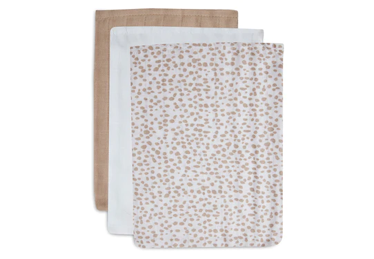 Jollein Washandje Hydrofiel Dotted 3-pack 3 Jollein Washandje Hydrofiel Dotted 3-pack