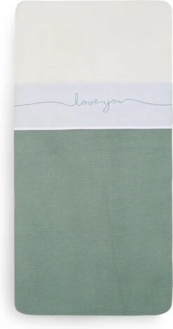 Jollein Baby Laken Wieg 75x100cm Love You - Stone Green -Jollein 633x1200