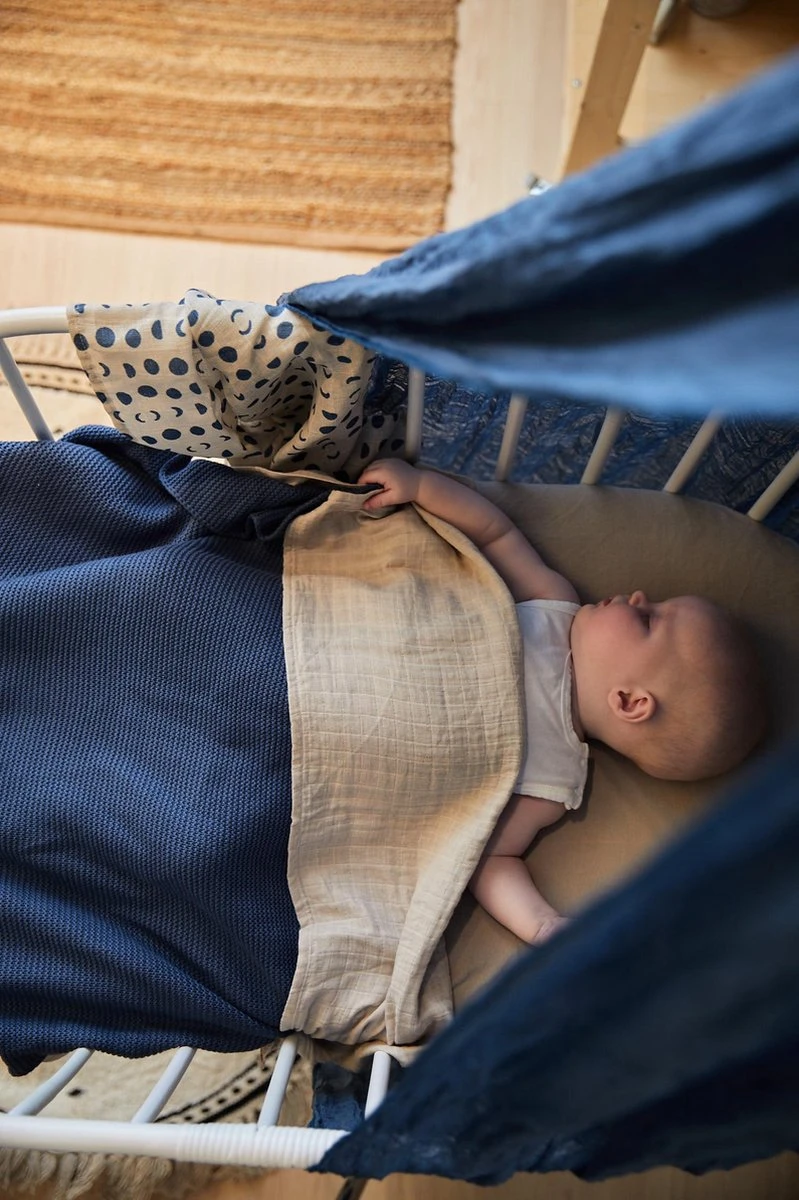 Jollein Baby Deken Wieg 75x100cm Basic Knit - Jeans Blue 12 Jollein Baby Deken Wieg 75x100cm Basic Knit - Jeans Blue - Afbeelding 10