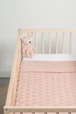 Jollein Baby Deken Wieg 75x100cm River Knit - Pale Pink/Coral Fleece -Jollein 800x1200 24