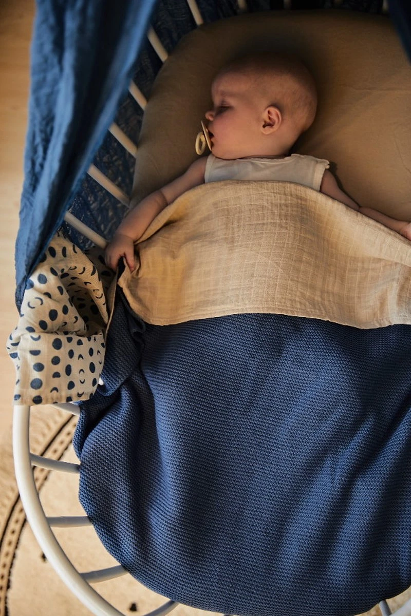 Jollein Baby Deken Wieg 75x100cm Basic Knit - Jeans Blue 13 Jollein Baby Deken Wieg 75x100cm Basic Knit - Jeans Blue - Afbeelding 11