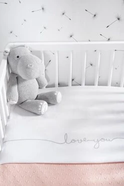 Jollein Baby Laken Wieg 75x100cm Love You - Grey -Jollein 800x1200 30