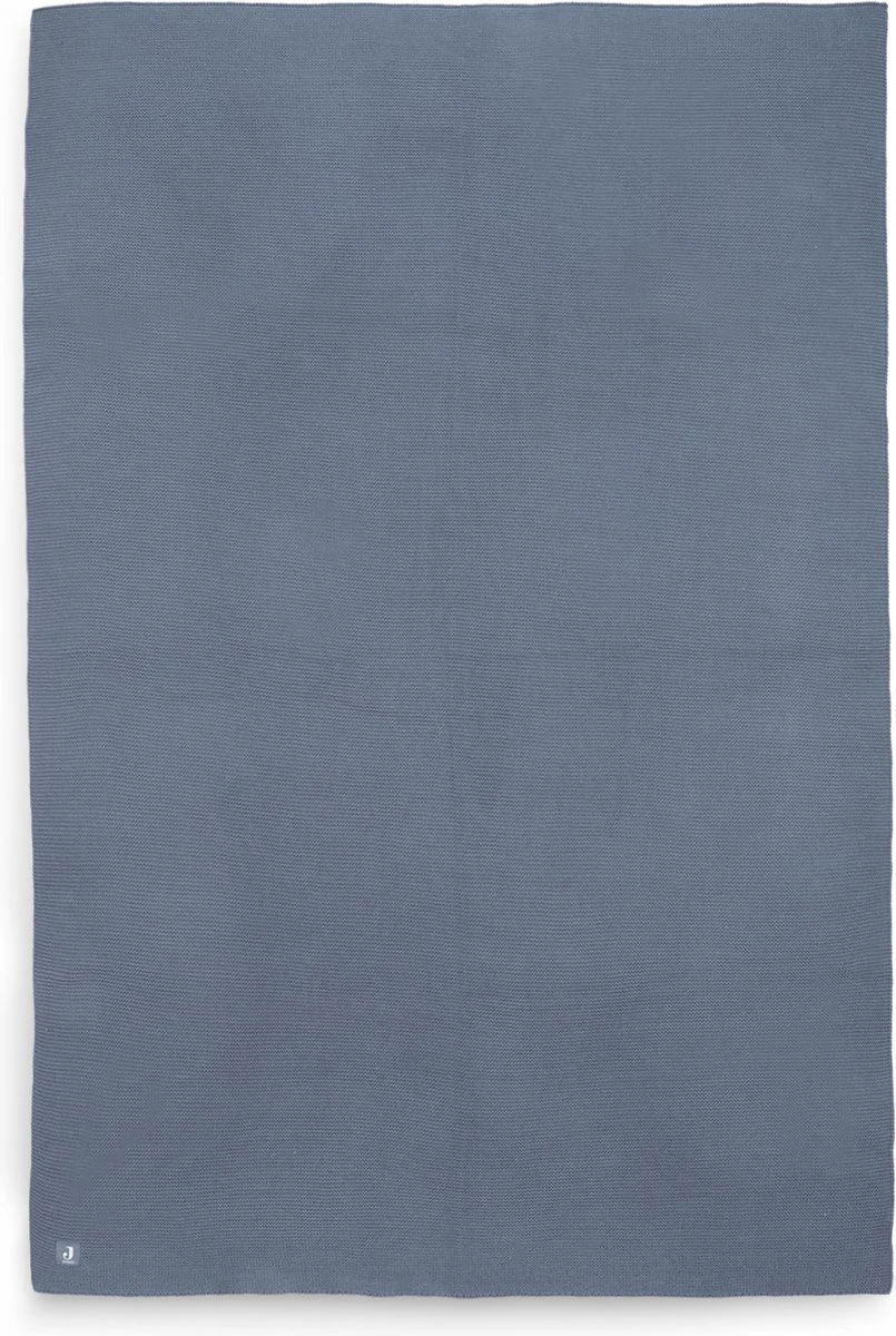 Jollein Baby Deken Wieg 75x100cm Basic Knit - Jeans Blue 6 Jollein Baby Deken Wieg 75x100cm Basic Knit - Jeans Blue - Afbeelding 4