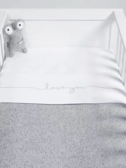 Jollein Baby Laken Wieg 75x100cm Love You - Grey -Jollein 900x1200 1