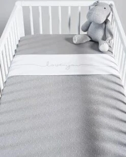 Jollein Baby Laken Wieg 75x100cm Love You - Grey -Jollein 967x1200