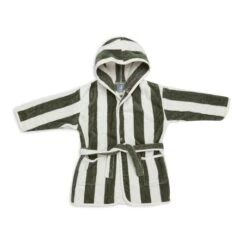 Jollein Badjas 3-4 Jaar Stripe Terry Leaf Green GOTS